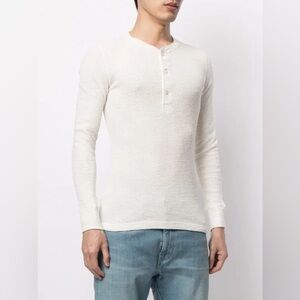 Ralph Lauren double RL mens waffle knit long sleeve jumper shirt